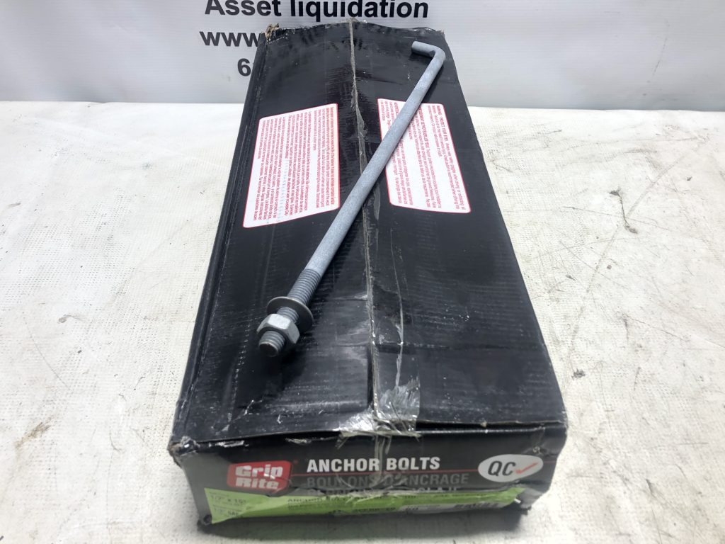 Grip-Rite 1216GAB50 1/2 In. X 16 In. Galvanized Foundation Anchor Bolt With Nut Washer 50 Ct