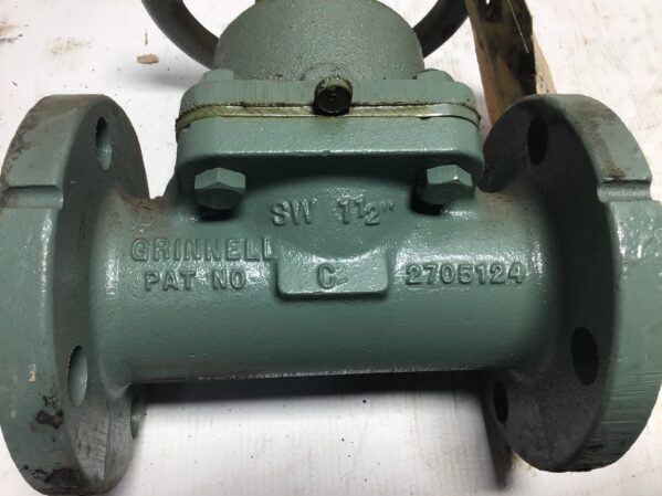 Grinnell 1&1/2" Handwheel Operated Diaphragm Unused Valve Pat No 2705124