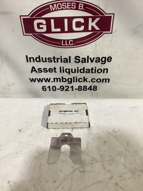 ACCUSHIM B.002 Stainless Slotted Shim Stock 3” x 3” x .002” NIB of 123