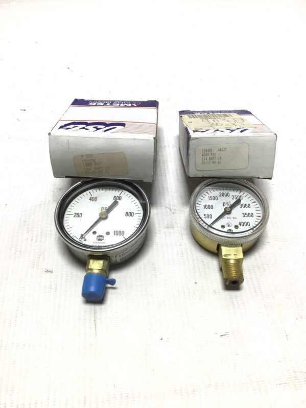 Ametek 156480/153256 4000PSI/1000PSI Pressure Gauge (Lot of 2) MULTI SIZE