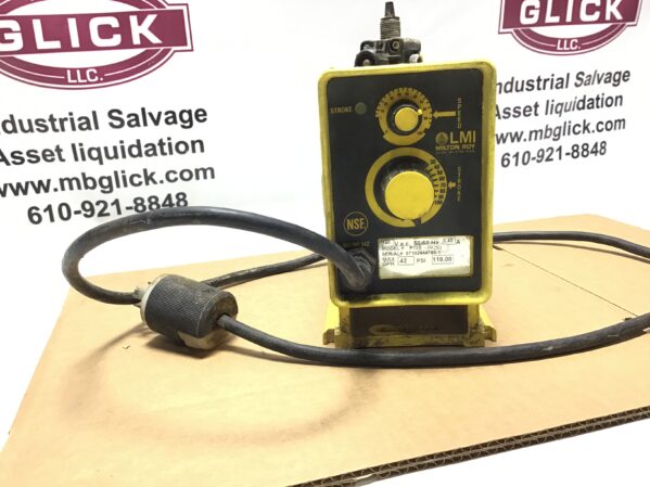 LMI Milton Roy #P131-392SI Electronic Metering Pumps GPH .42 / PSI 110  - Image 2