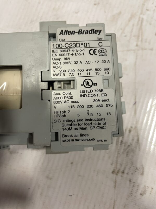 Allen-Bradley 100-C23D*01 Ser C 3 Pole IEC Contactor 24VDC 23A -Lot of 2 - Image 5