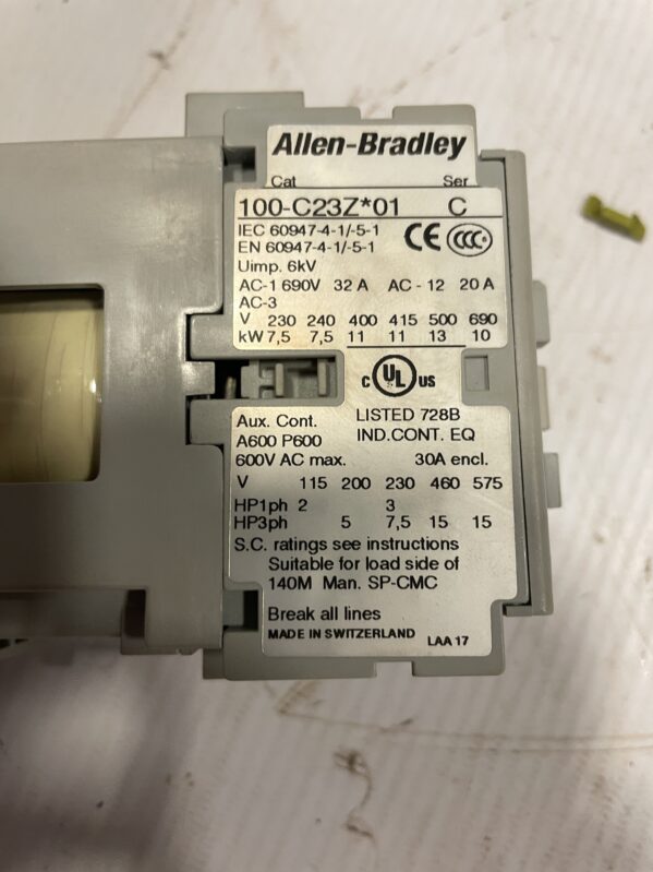 Allen-Bradley 100-C23Z*01 Ser C 3-Pole IEC Contactor -NIB - Image 4