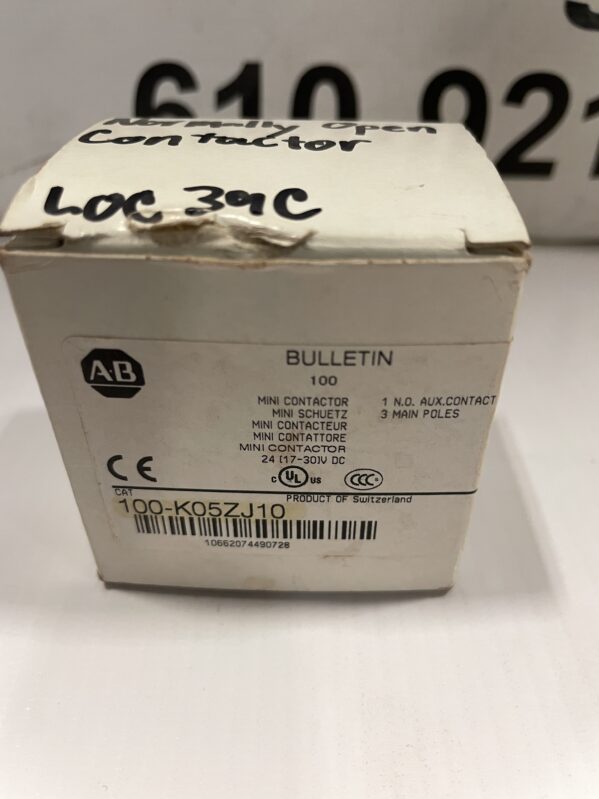 Allen-Bradley 100-K05ZJ10 Ser A Mini IEC Contactor 5A 24VDC 1NO -NIB - Image 5