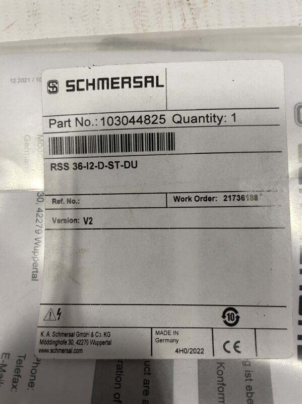 Schmersal RSS 36-I2-D-ST-DU RFID Non-Contact Safety Sensor 103044825 -NIB - Image 3