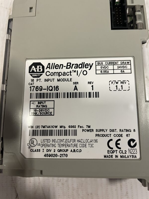Allen-Bradley Compact I/O 1769-IQ16 Ser A 16 PT. PLC Input Module -NIB - Image 6