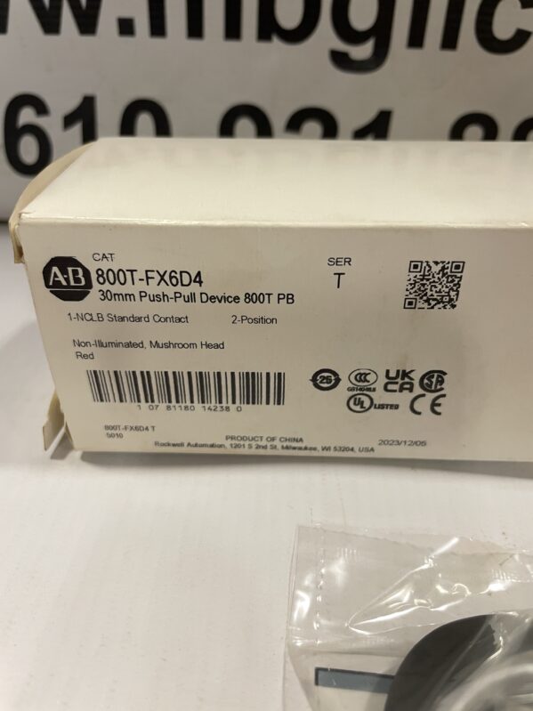 Allen-Bradley 800T-FX6D4 30mm Push-Pull E-Stop Pushbutton 2-Position -NIB - Image 5