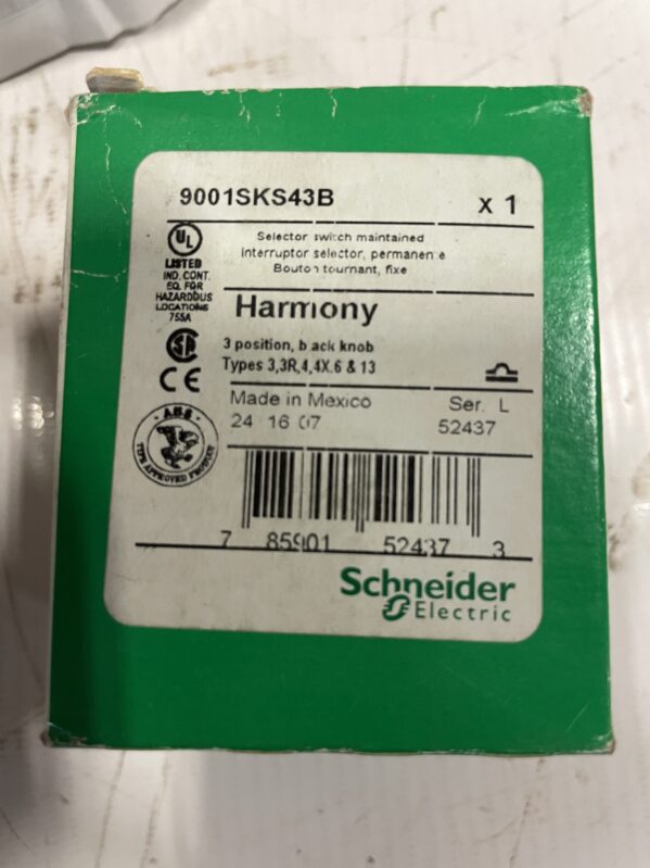 Schneider Electric 9001SKS43B 3 Position Selector Switch -NIB - Image 3