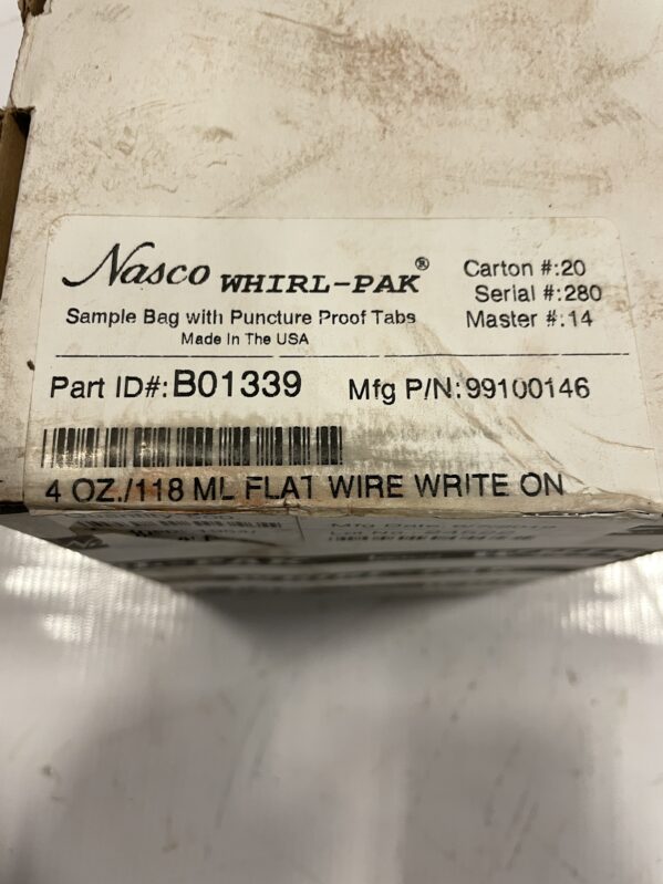 Nasco Whirl-Pak B01339 4oz Sample Bag 99100146 -NIB of 500 - Image 3