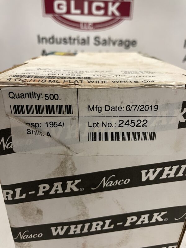 Nasco Whirl-Pak B01339 4oz Sample Bag 99100146 -NIB of 500 - Image 2