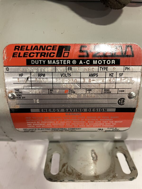 Reliance Electric B79C2170M Electric Motor 208-230V 460V 1HP 1725RPM 3PH - Image 6