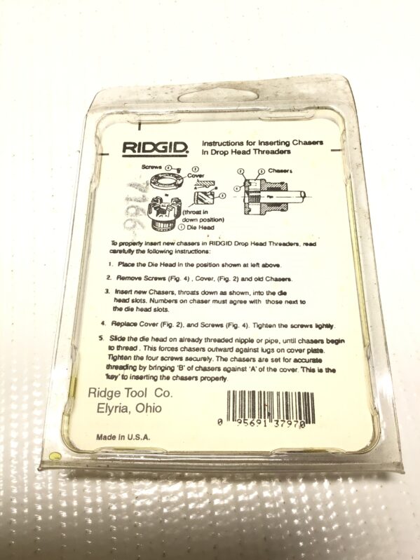 Ridgid 37970 Alloy Pipe Dies 1" NPSM 11-1/2TPI-RH for 0R/11R/00R/111R/12R/30A/31A Threaders - Image 4