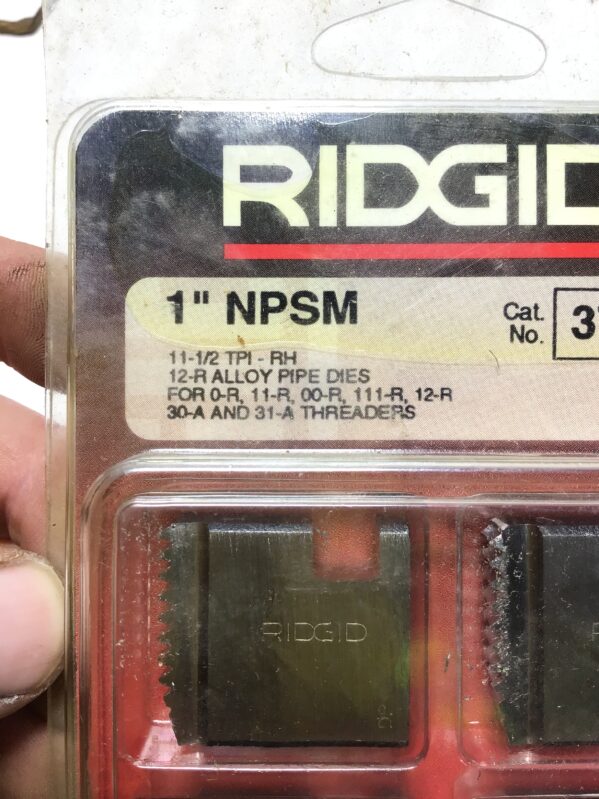 Ridgid 37970 Alloy Pipe Dies 1" NPSM 11-1/2TPI-RH for 0R/11R/00R/111R/12R/30A/31A Threaders - Image 3