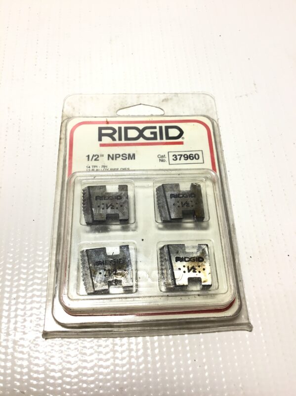 Ridgid 37960 Alloy Pipe Dies 1/2"NPSM 14 TPI-RH for 0R/11R/00R/111R/12R/30A/31A Threaders