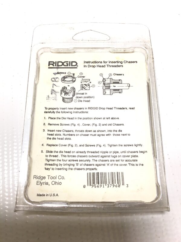 Ridgid 37960 Alloy Pipe Dies 1/2"NPSM 14 TPI-RH for 0R/11R/00R/111R/12R/30A/31A Threaders - Image 4