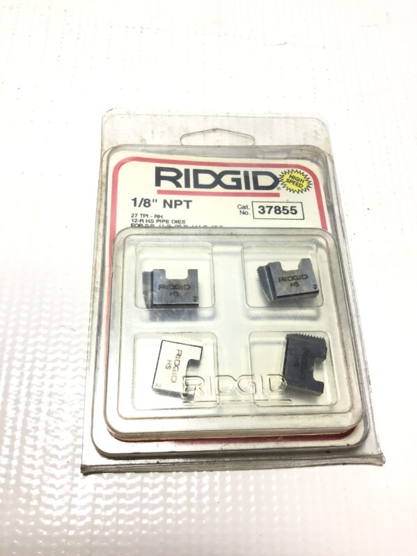 Ridgid 37855 HS Pipe Dies 1/8" NPT 27 TPI-RH for 0R/11R/00R/111R/12R/30A/31A Threaders