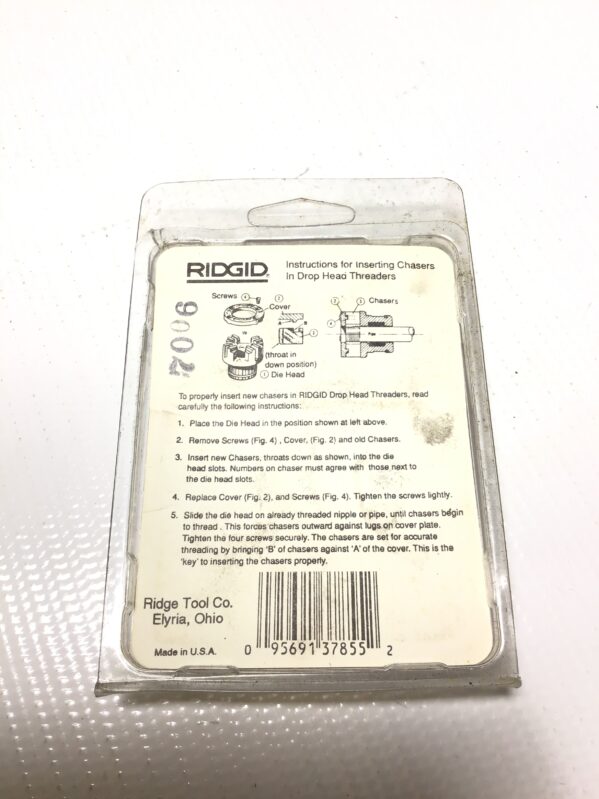 Ridgid 37855 HS Pipe Dies 1/8" NPT 27 TPI-RH for 0R/11R/00R/111R/12R/30A/31A Threaders - Image 4