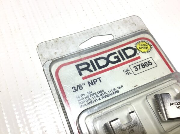 Ridgid 37865 HS Pipe Dies 3/8" NPT 18 TPI-RH For 0R/11R/00R/111-R/12R/30A/31A Threaders - Image 3