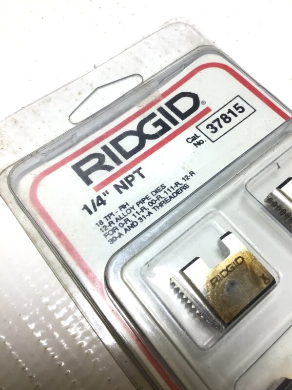 Ridgid 37815 12-R Alloy Pipe Dies 1/4" NPT 18 TPI-RH - Image 2