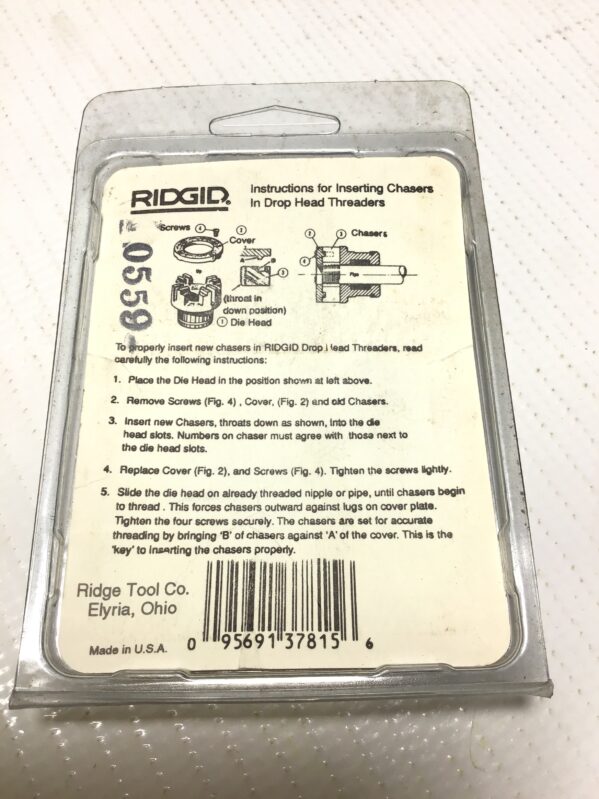 Ridgid 37815 12-R Alloy Pipe Dies 1/4" NPT 18 TPI-RH - Image 4