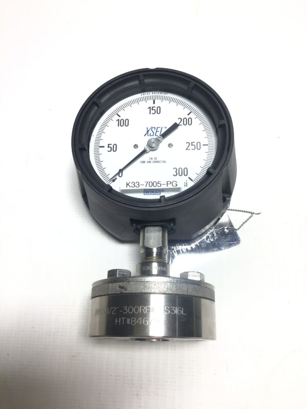 Wika K33-7005-PG Pressure Gauge 1/2" NPT 316 Stainless Steel Tube and Connection