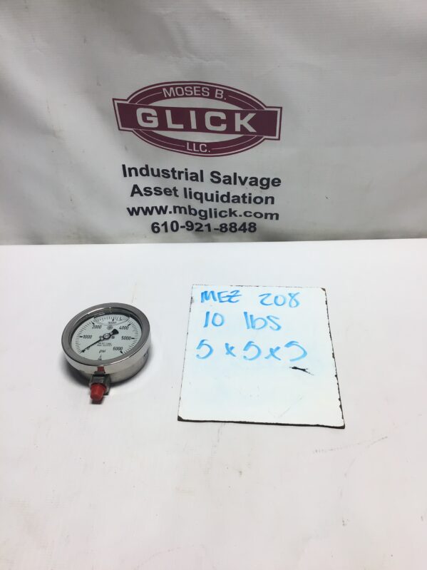Mc Daniel Controls 583N Pressure Gauge 316 Stainless Steel Tube and Socket 0-6000 PSI
