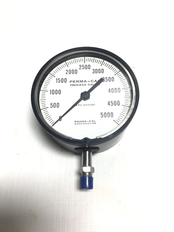 Perma-Cal 111NIB15A21 Test Pressure Gauge 0-5000 PSI 1/2 NPT Bottom Mount