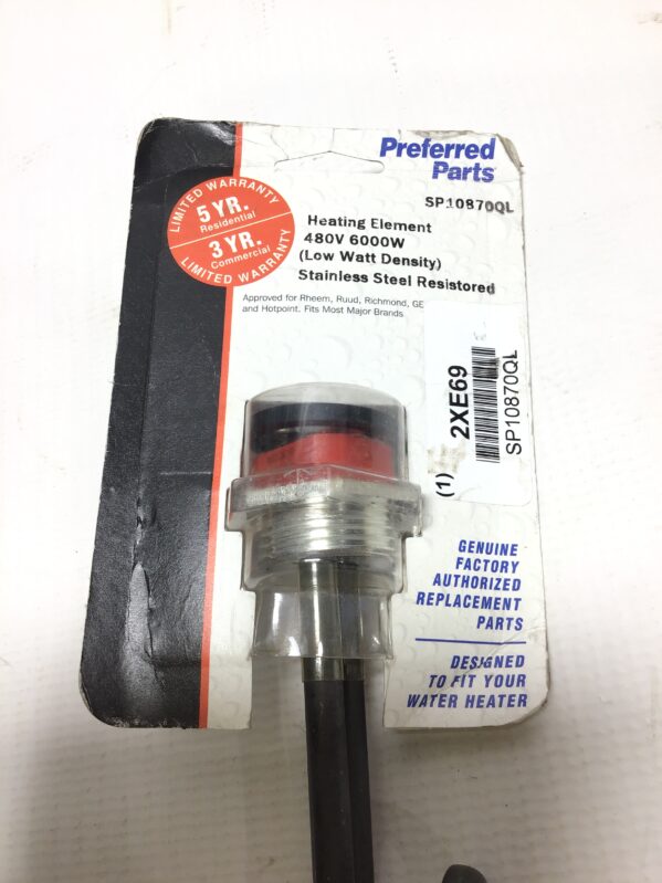 Rheem SP10870GL Stainless Steel Resistored Heating Element 6000W 480V Low Watt Desnsity - Image 3