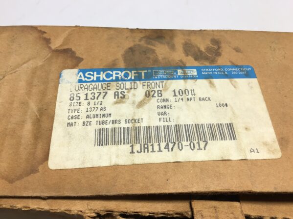 Ashcroft 1JA11470-017 Pressure Gauge 1/4"NPT Bronze Tube Brass Socket 0-100PSI - Image 5