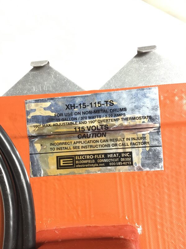 Electro-Flex XH-15-115-TS Drum/Pail Heaters 15Gallon 370Watts 3.22Amps 115Volts - Image 4