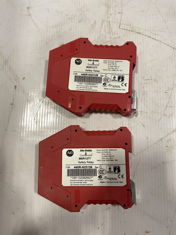 Allen-Bradley Guardmaster MSR127T Safety Relay 440R-N23126 Ser C 24VDC -lot of 2 - Image 4