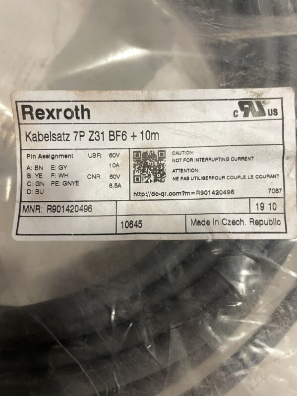 Rexroth R901420496 10m 7 Pole Cable Set / Cordset 24VDC -NIB - Image 3