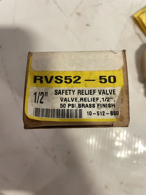 Apollo RVS52-50 1/2” Brass Safety Relief Valve 50psi 339 lb/hr 10512B50 -NIB - Image 5