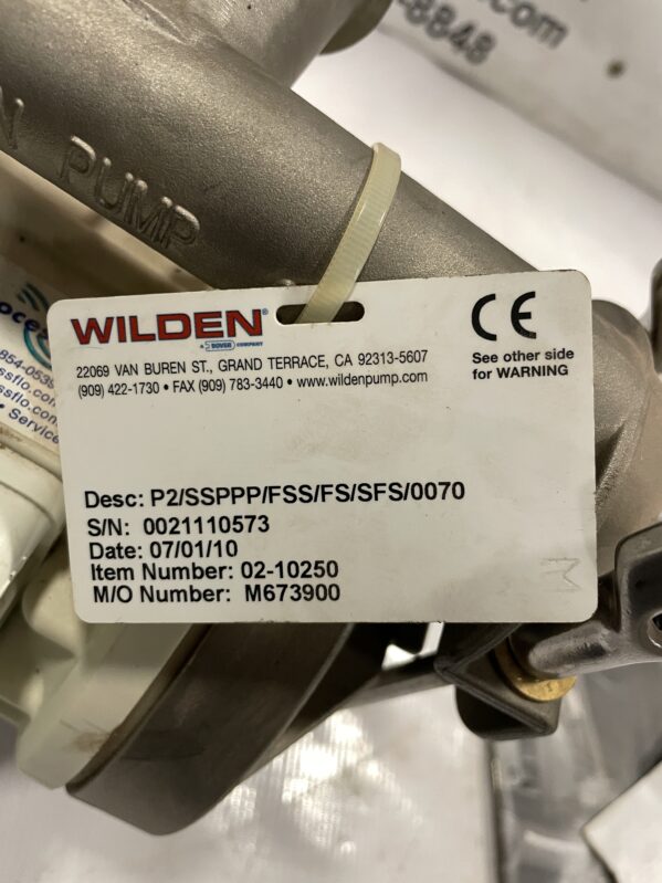 1" Wilden 02-10250 P2/SSPPP/FSS/FS/SFS/0070  Stainless Double Diaphragm Pump - Image 5