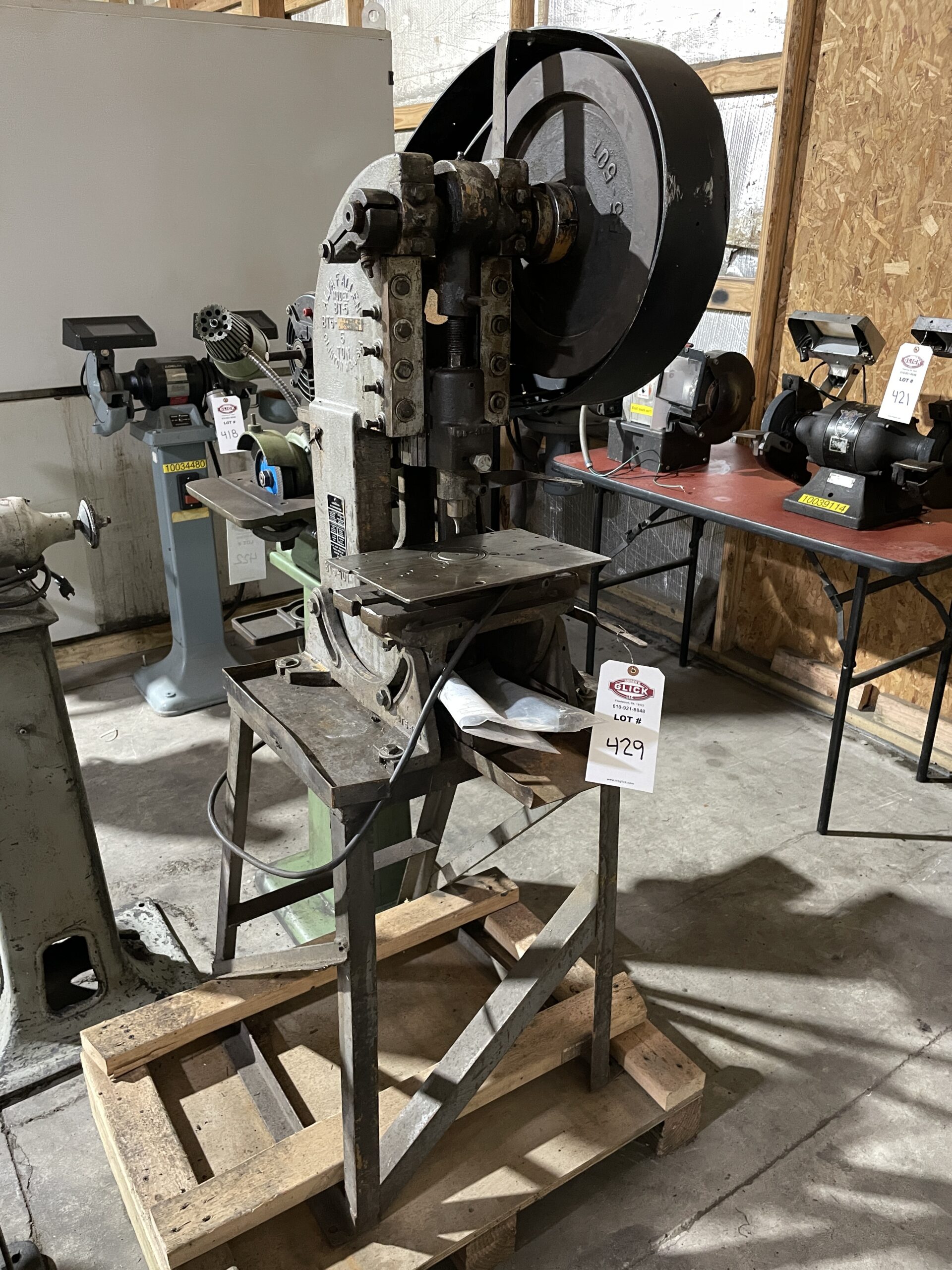 Alva Fallen BT-5 Ton OBI Bench Punch Press 1-1/4” Stroke 4” Throat 1PH ...
