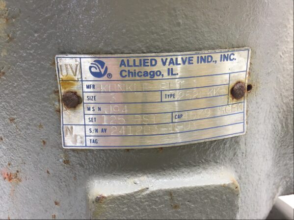 Kunkle 252FKK Pressure Relief Valve 3" Flanged Iron Body 125PSI Set 4679SCFM Cap - Image 3