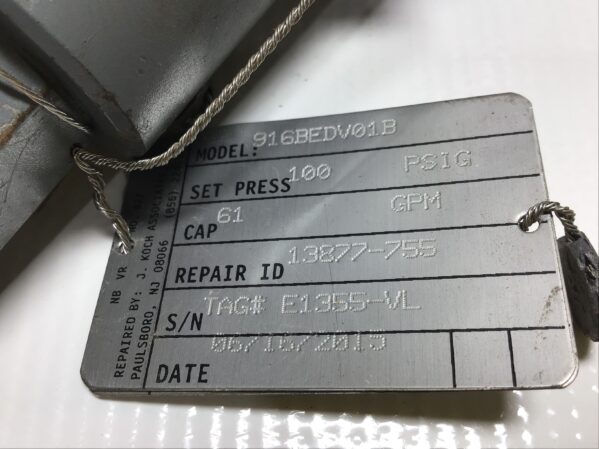 Kunkle 916BEDV01B Pressure Relief Valve 3/4" NPT Set Press 100PSIG Cap 61GPM - Image 3