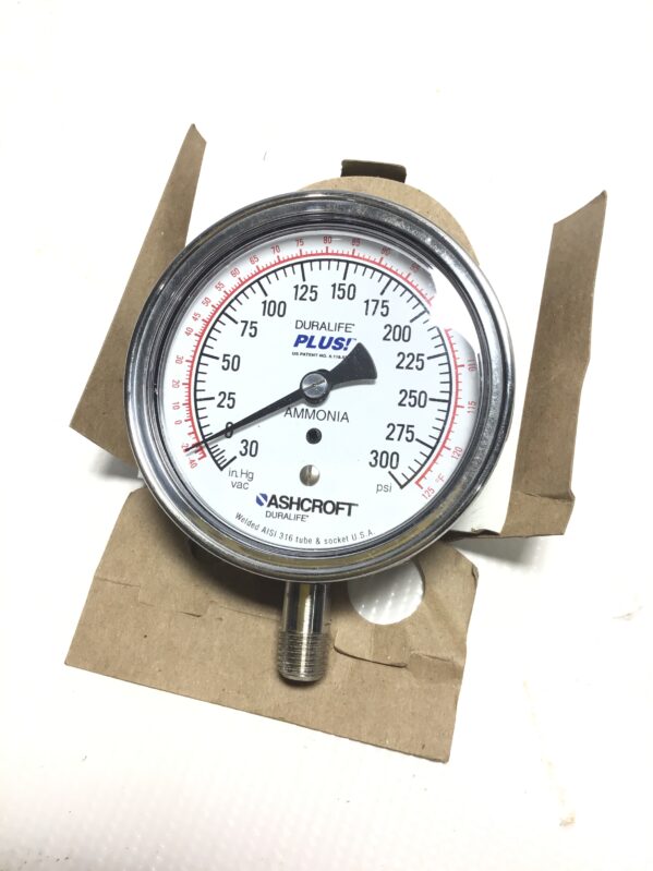 Ashcroft 35-1009-SW-02L-30IMV&300#-XLLR5 Duralife Pressure Gauge 3-1/2"Inch