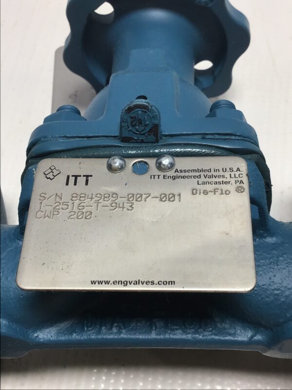 ITT Dia-Flo 1-2516-T-943 - CWP200 1" Flanged Manual Diaphragm Control Valve - Image 2
