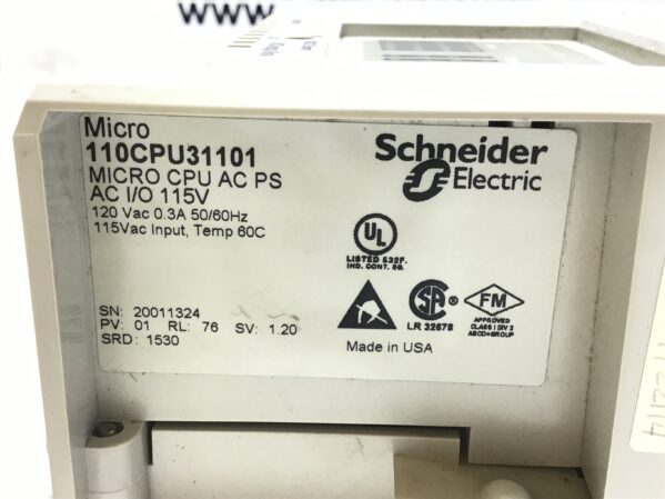 AEG Modicon 110CPU31101 Programmable Logic Controller 115/120Vac 0.3A 50/60Hz - Image 6
