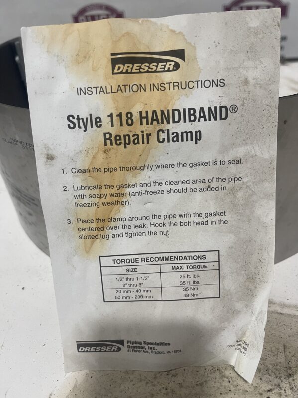 Dresser Style 118 Handiband Pipe Repair Clamp 8" - Image 2