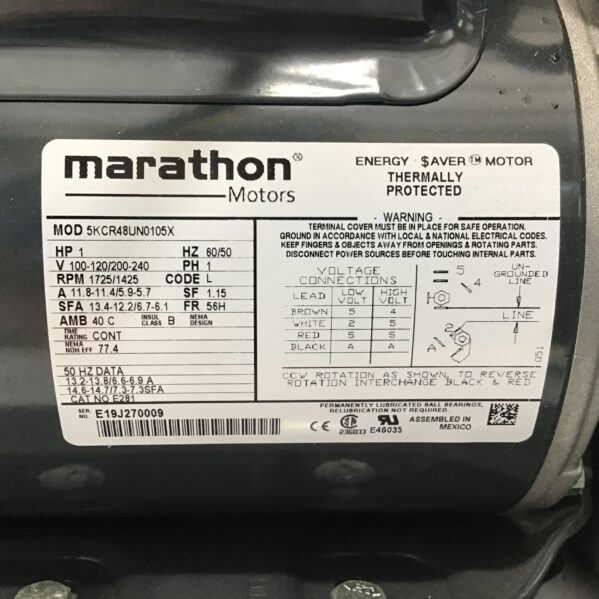 Welch 1397 DuoSeal Belt Drive Vacuum Pump 3 Phase with Marathon Motors - Image 5
