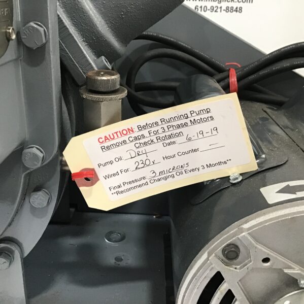 Welch 1397 DuoSeal Belt Drive Vacuum Pump 3 Phase with Marathon Motors - Image 9