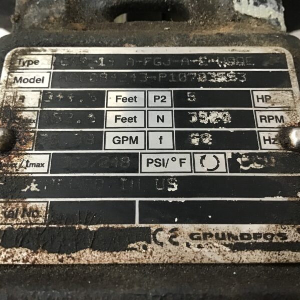 Grundfos A96084243-P10703553 Vertical Multi-Stage Centrifugal Pump 3520 RPM - Image 5