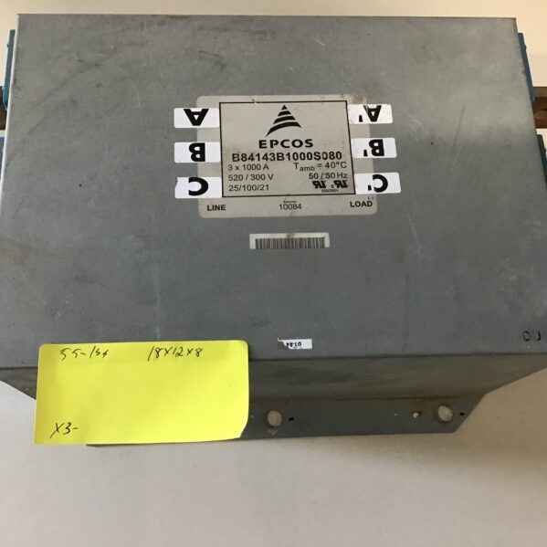 EPCOS B84143B1000S080 Power Line Filter Module 300/520V 50/60Hz 3 x 1000A