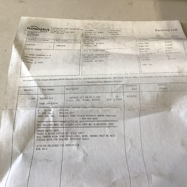 Flowserve X-200 Cartridge Dual Metal Bellows Durametallic Seal 1.437 Shaft Size - Image 7