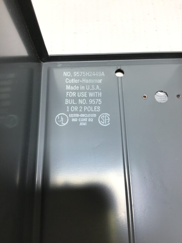 Cutler-Hammer 9575H2449A Relay Enclosure 1 or 2 Poles Steel Case - Image 4