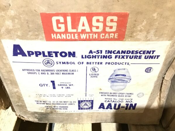 Appleton AAU-1N - A-51 Incandescent Vented Explosion Proof Lighting Fixture  - Image 7
