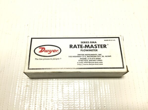 Dwyer RMA-5 Rate-Master Flowmeter 0-10SCFH Air 100PSI Maximum Press - Image 2