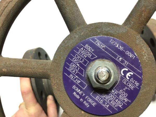 Bonney Forge L6-31 Globe Valve 2" 600 RF Flanged A105N Forged Steel - Image 6